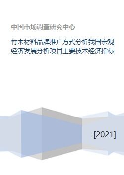竹木材料品牌推廣方式、宏觀經(jīng)濟(jì)分析及關(guān)鍵技術(shù)經(jīng)濟(jì)指標(biāo)